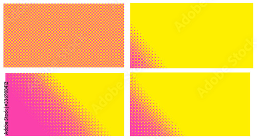 Pink background with dots. Set abstract background with halftone dots design. Vector illustration for comic book.