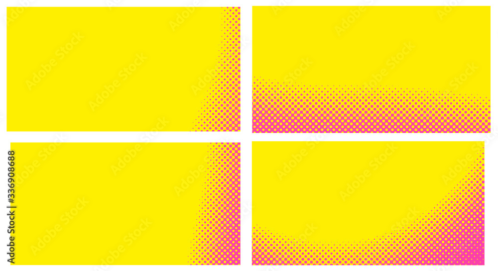 Obraz premium Pink background with dots. Set abstract background with halftone dots design. Vector illustration for comic book.