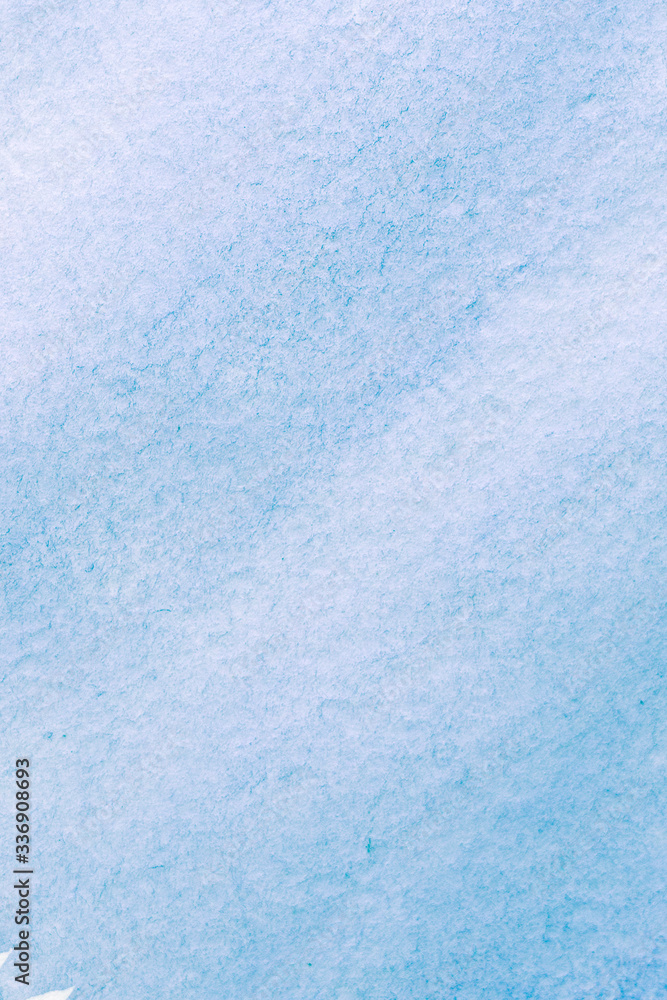 Abstract winter background, hand painted blue watercolor texture,  illustration
