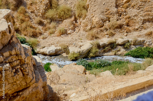 Savva Monastery is consecrated over the kidron valley in the Judean Desert. Kidron Stream in Israel, Palestine photo