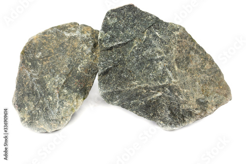 Basalt rock From industrial plants isolate on white background