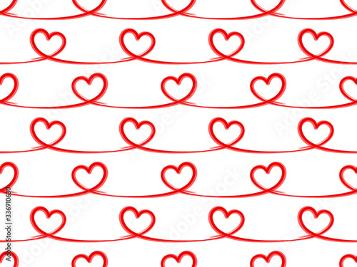 The Seamless background with red hearts.