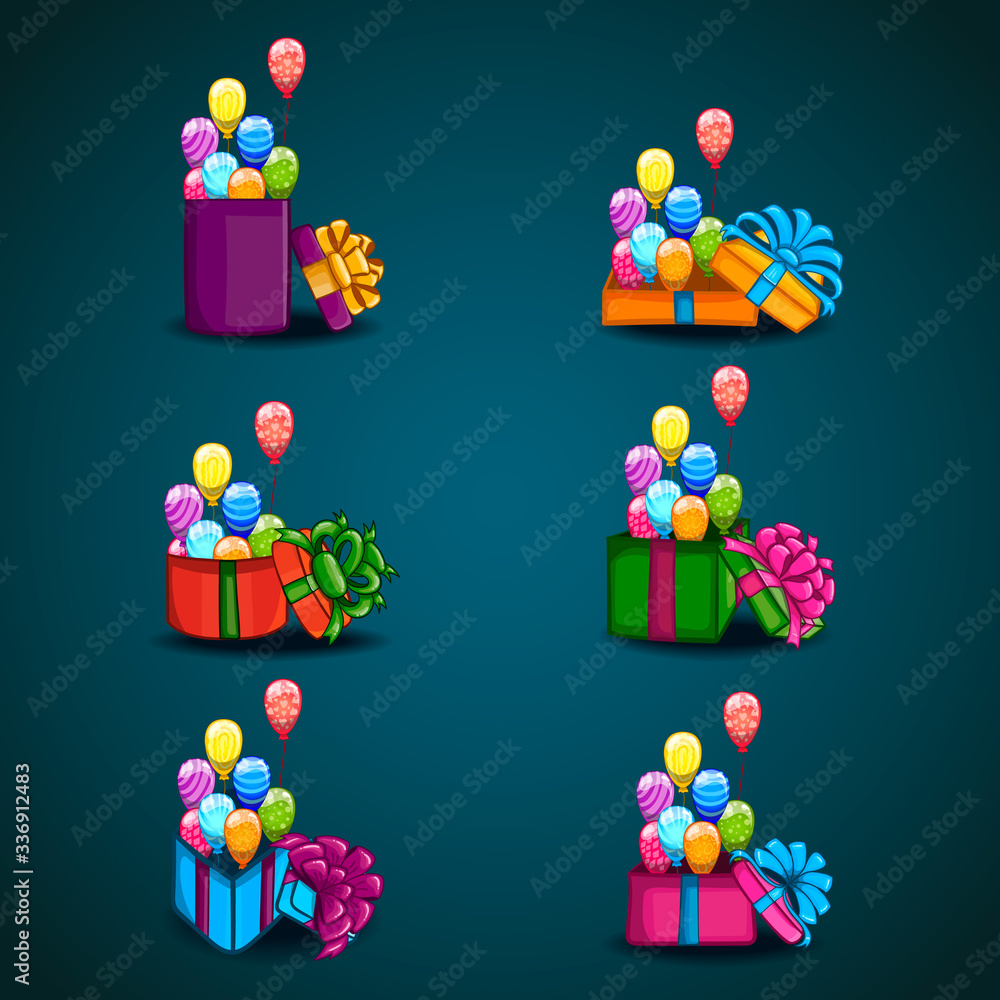 Greeting card with gift box and balloon Greeting card with gift box and balloon