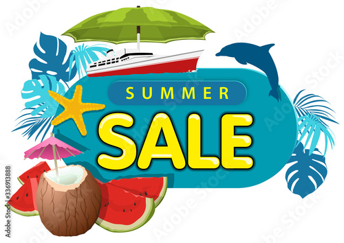 Summer Sale Sticker or Bann...