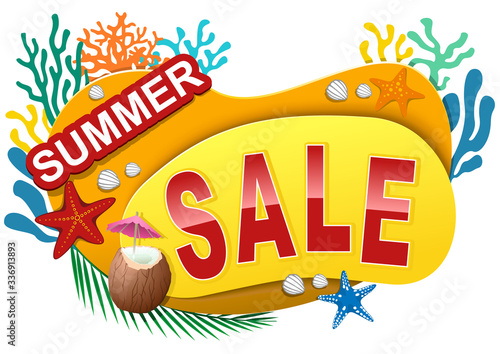 Summer Sale Sticker or Bann...