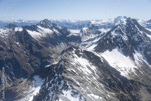 dark slopes of Centaur Peak  from east   New Zealand