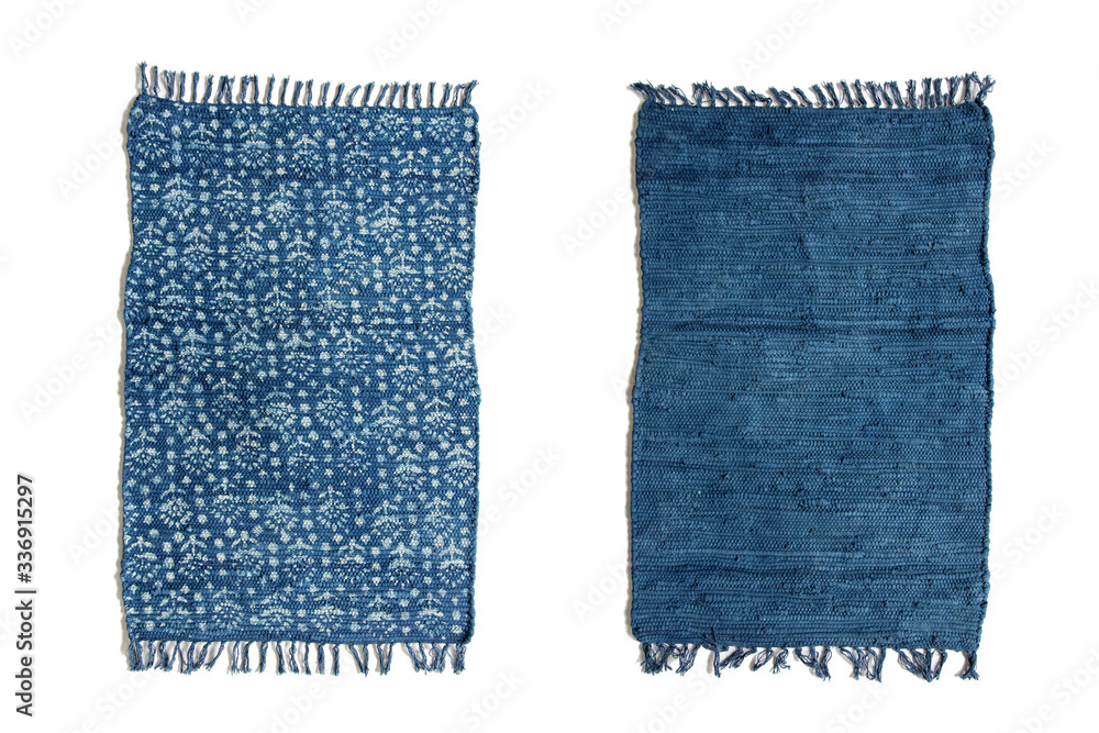 Fototapeta premium Indigo carpet isolated on white background.