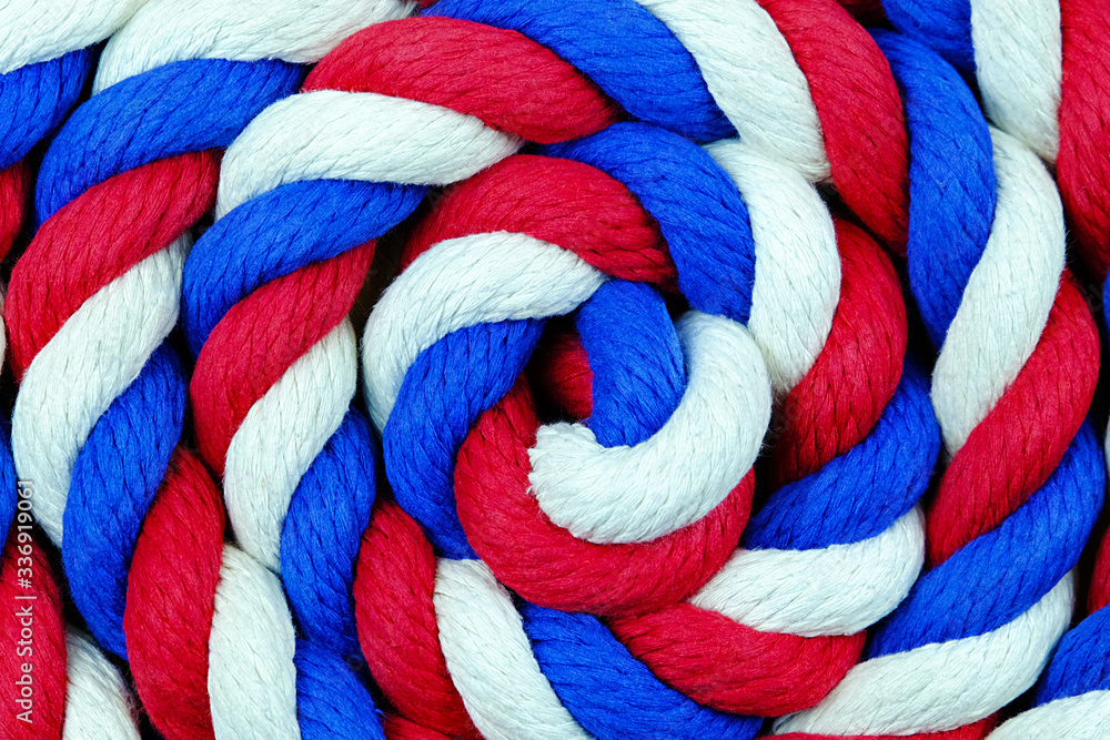 Bright zventone rope twisted in a circle on the plane Bright zventone rope twisted in a circle on the plane