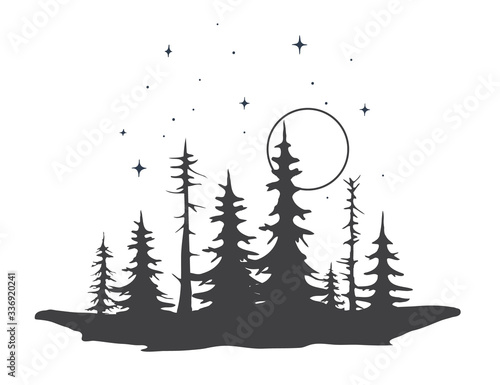 forest silhouette sunset