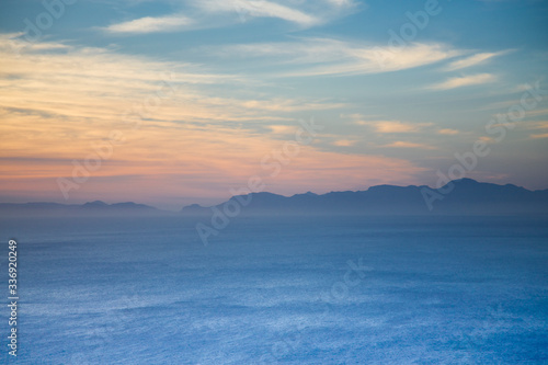 Indian Ocean with montains in Cape Point