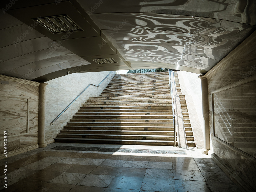 Fototapeta premium Marble underground in central Baku, Azerbaijan no people