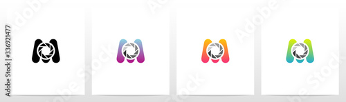 Shutter On Letter Logo Design M
