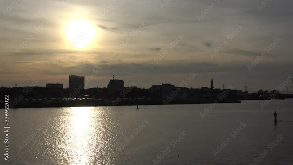 Sunset port of Warnemuende time lapse Sunset port of Warnemuende time lapse