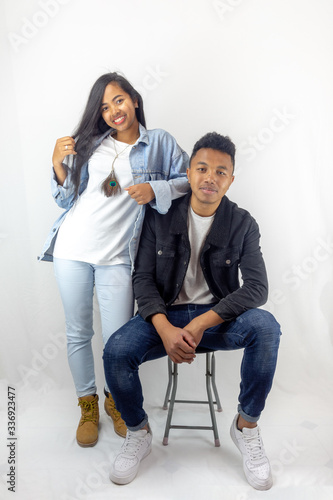 A young mixed race couple