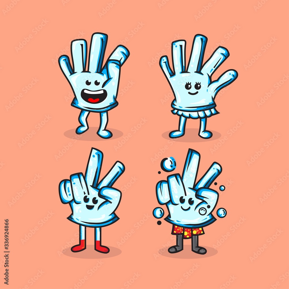 Fototapeta premium medical hand glove happy design illustration 