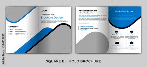Medical hospital bi fold brochure template design