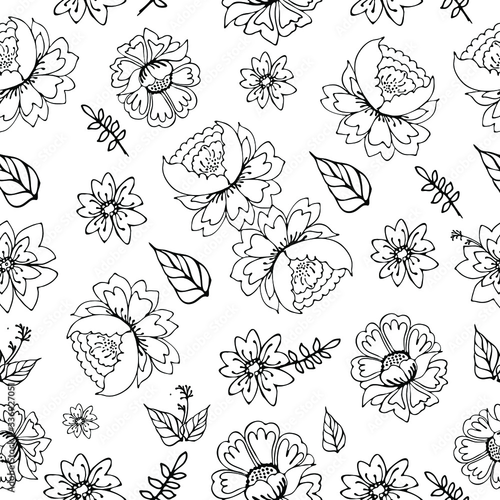 Floral pattern for the design of your fabric. design of bed linen. Illustration for home textiles. hand-drawn vector patterns. Floral pattern for the design of your fabric. design of bed linen. Illustration for home textiles. hand-drawn vector patterns.