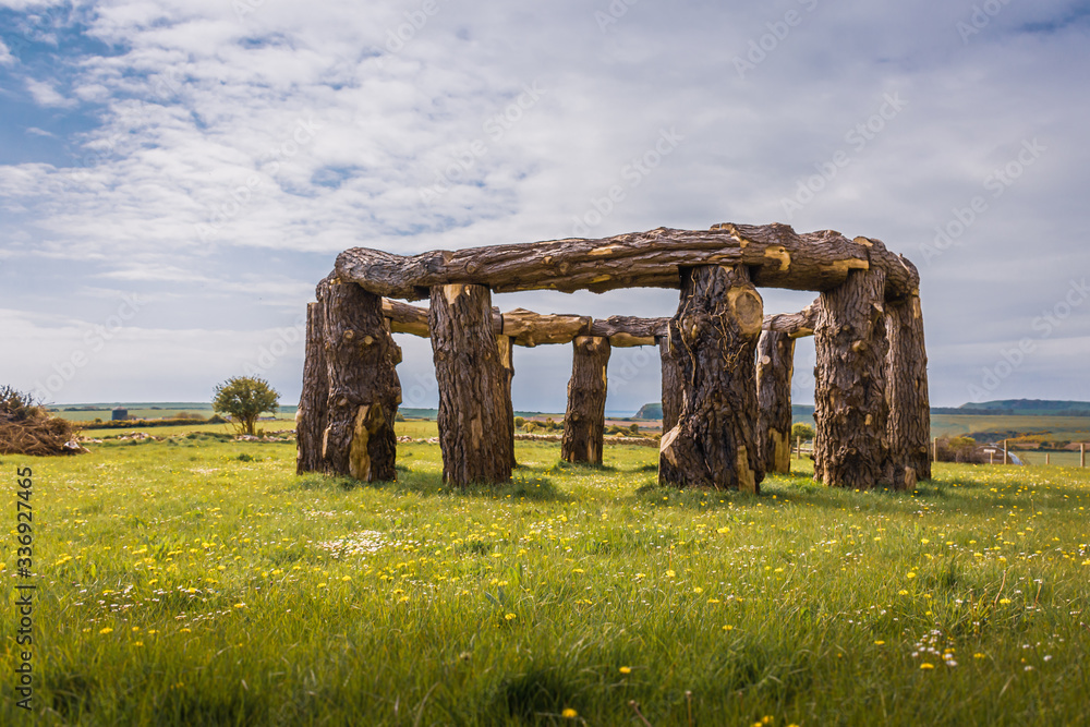 circular,worth matravers,isle of purbeck,swanage,woodhenge,stonehenge,sculpture,dorset,countryside,jurassic coast,field,attraction,beautiful,bright,circle,clouds,construction,curious,england,english,f