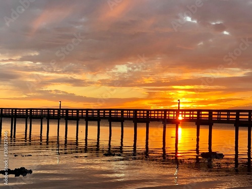 Sunset on the Peace River in Port Charlotte, Florida photo