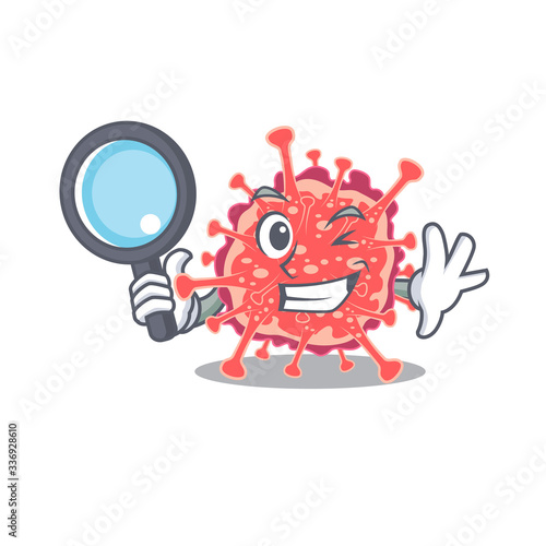 Smart Detective of polyploviricotina mascot design style with tools