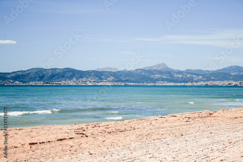 summer weather in Spain. view over beautiful idyllic coast in the south of Mallorca, Spain