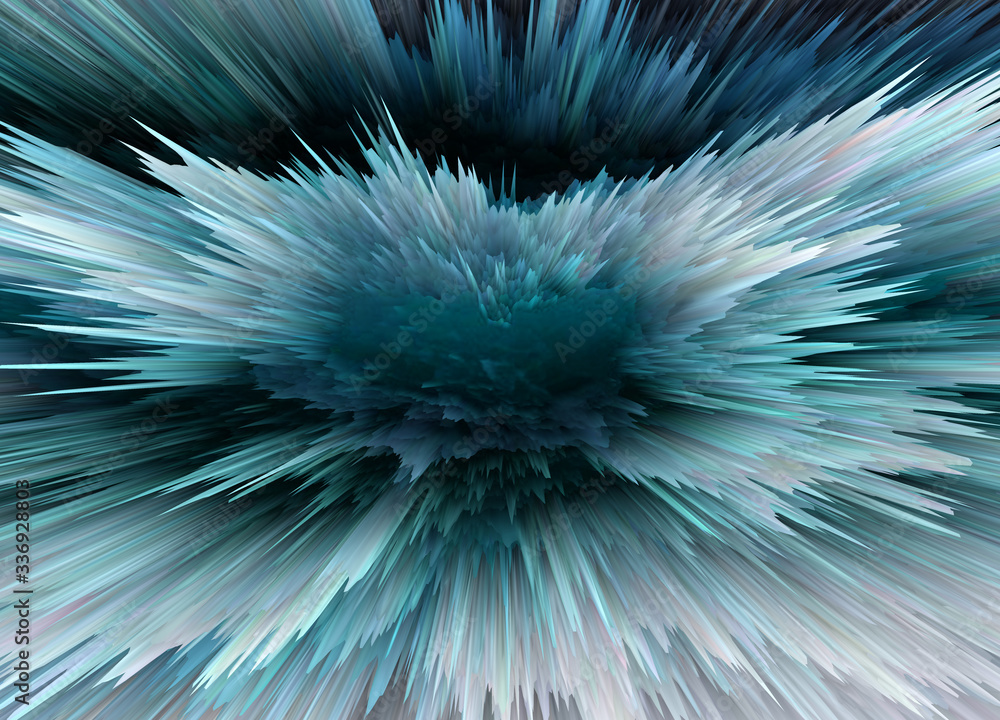 Fototapeta premium Abstract 3D explosion illustratoin. Colorful graphic design. Hight resolution creative background. Wallpaper for your Desk table. 