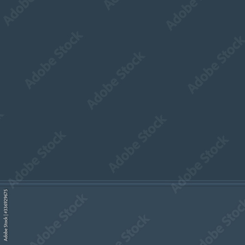 Gray wall and floor, wall with baseboard molding, part of the interior, vector illustration