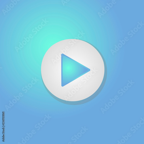 Free Download Media player icon on a turquoise background with a gradient. Vector illustration. - GFXLoad