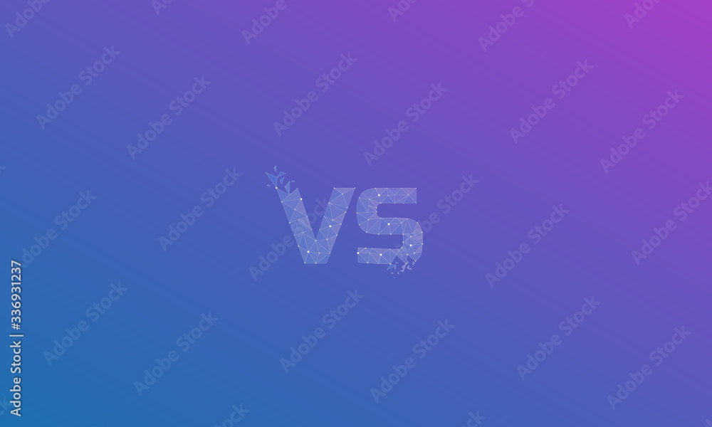 transparent polygonal versus logo vs letters for sports and fight ...