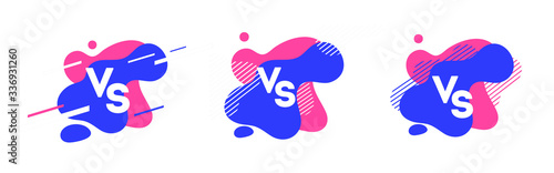 versus logo vs letters on colorful backgraund. liquid shapes, sport design. for sports and fight competition. Battle, vs match, game concept competitive vs. eps 10 Vector illustration
