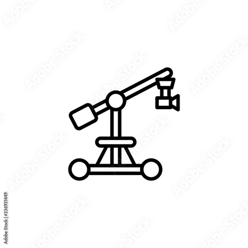 Camera crane icon vector. Camera crane. Linear style sign for mobile concept and web design. - Vector illustration