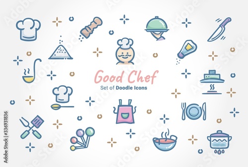 Good Chef Doodle Icon Banner Design