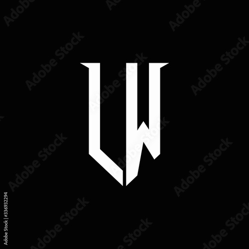 LW logo monogram with emblem shield style design template photo