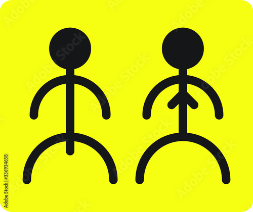 Symbolic image of a man and a woman. Icon, vector graphics.