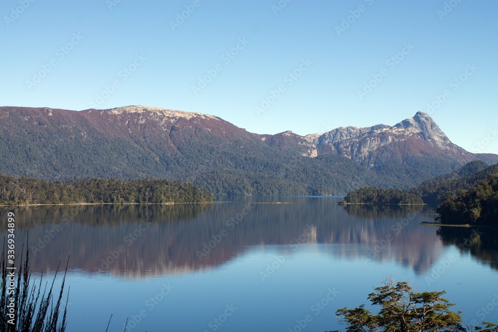 Mirror lake with mountains