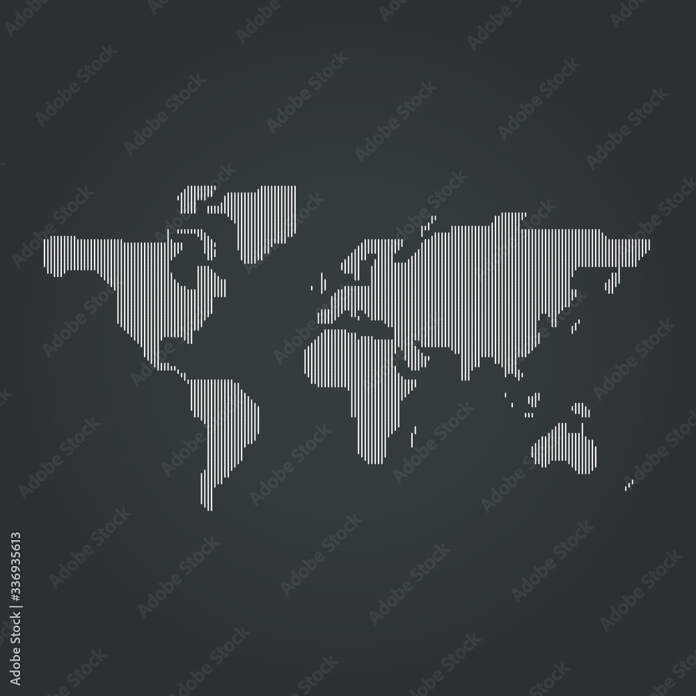 Naklejka Vector Dotted World Map Background Light and Dark Grey for Presentations. Continents: Europe, Asia, Australia, America, Africa