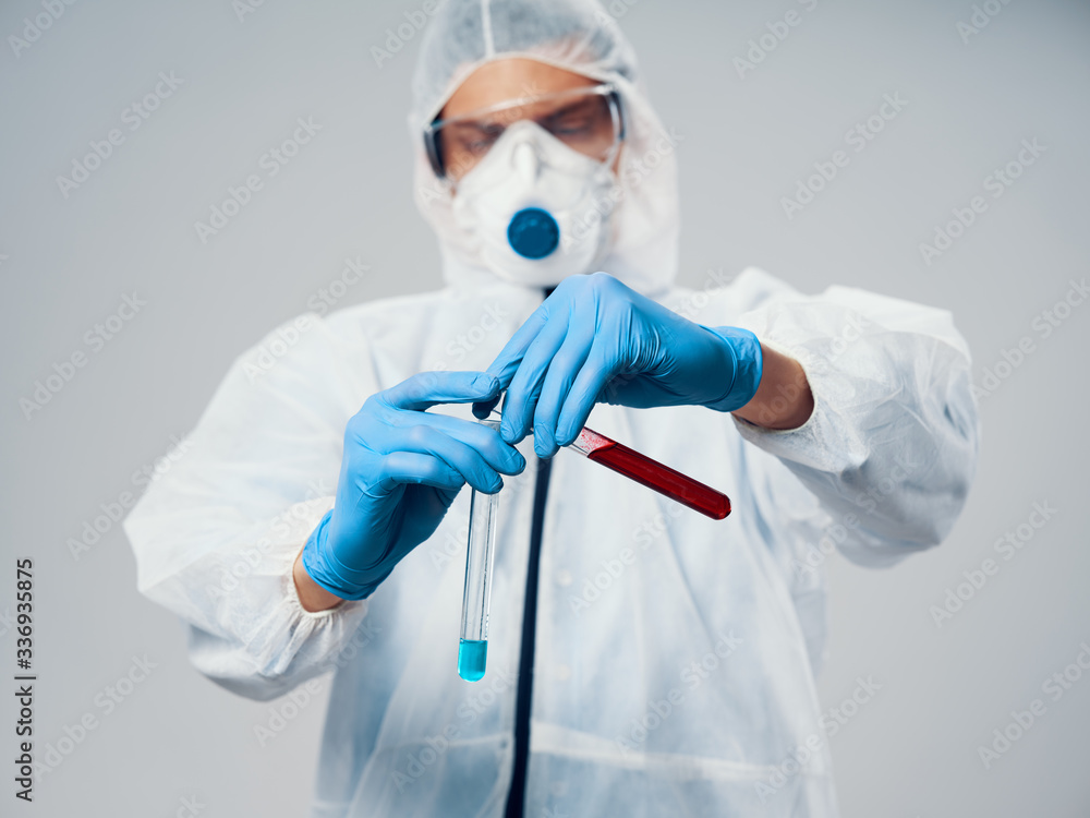 Fototapeta premium Laboratory coronavirus doctor covid-19 mask