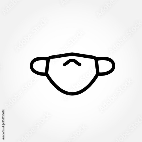 Safety sign, Wear dust mask.Medical mask icon isolated.Safety breathing masks.	
