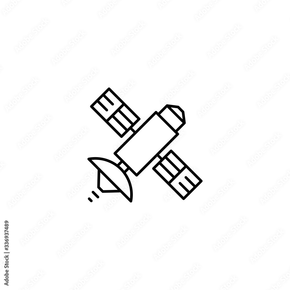 Space Satellite icon in trendy flat style isolated on white background. Symbol for your web site design, logo, app, UI. Vector illustration, EPS