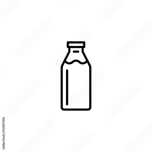 Bottle of milk icon. Milk bottle vector icon, linear style pictogram isolated on white. Trendy Flat style for graphic design, Web site, UI. EPS10. - Vector illustration