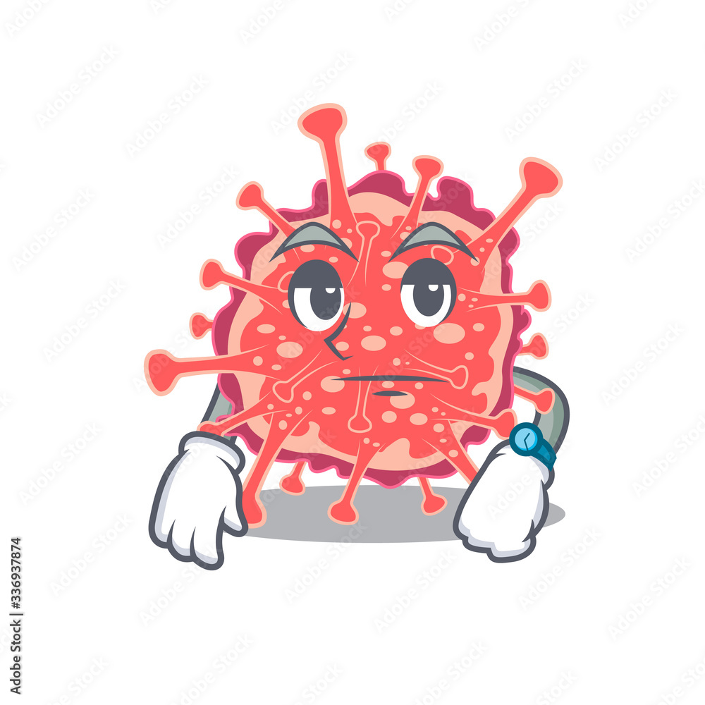 Mascot design of polyploviricotina showing waiting gesture Mascot design of polyploviricotina showing waiting gesture