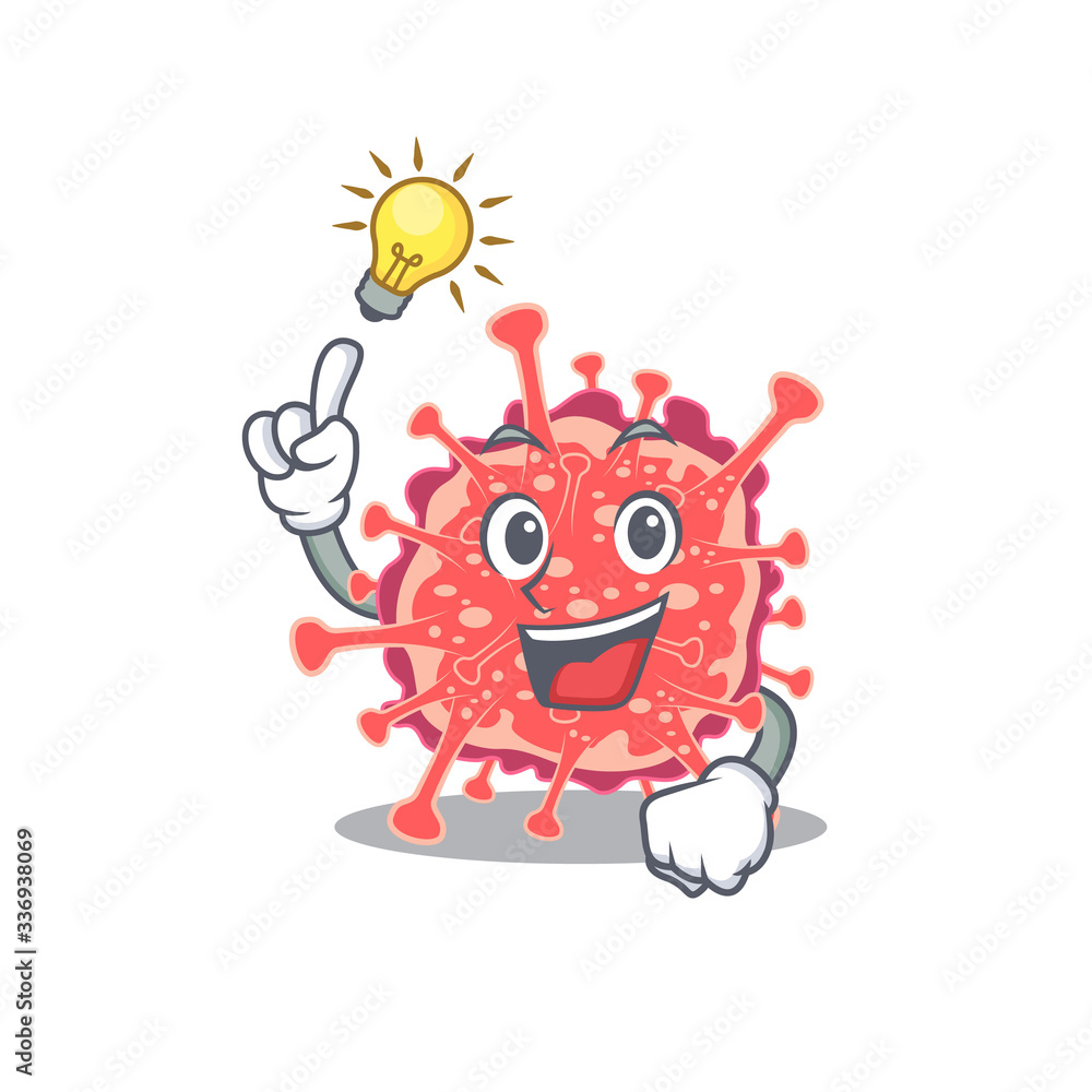 Mascot character design of polyploviricotina with has an idea smart gesture