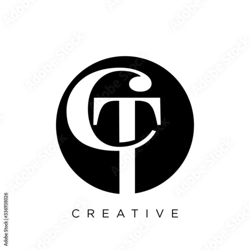 ct luxury logo design vector