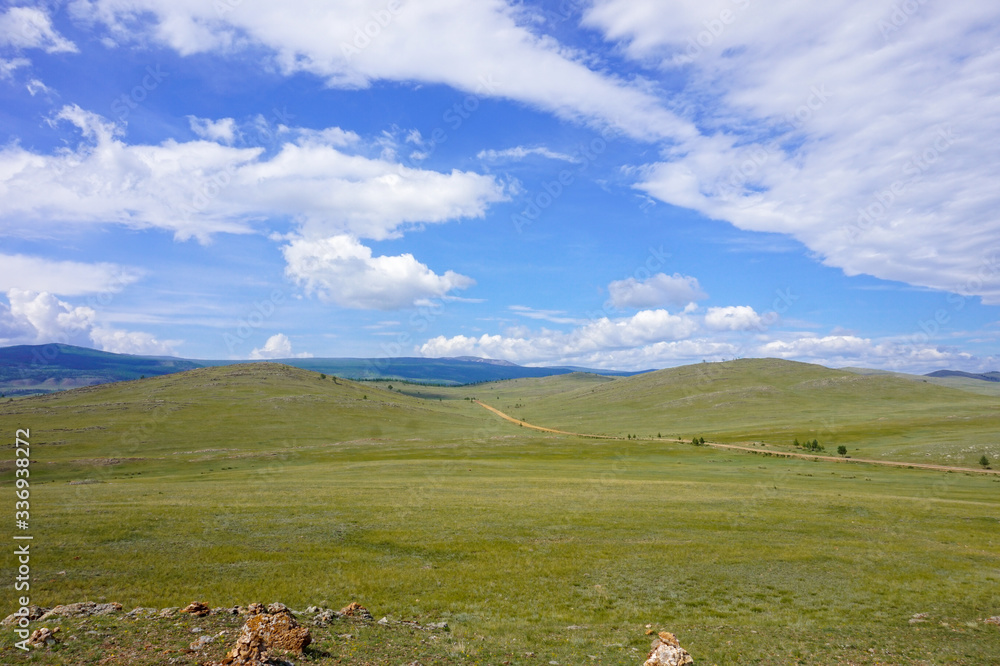 mountain landscape with blue sky