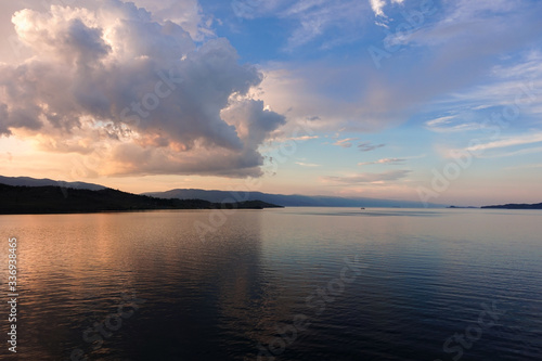 sunset over the lake