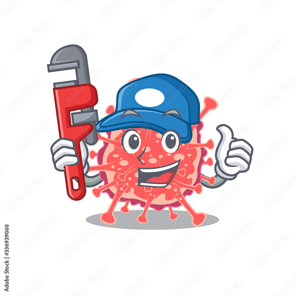 Polyploviricotina Smart Plumber cartoon character design with tool Polyploviricotina Smart Plumber cartoon character design with tool