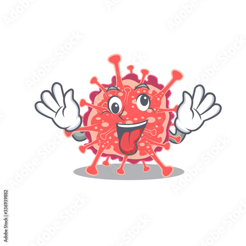A cartoon design of polyploviricotina having a crazy face © kongvector