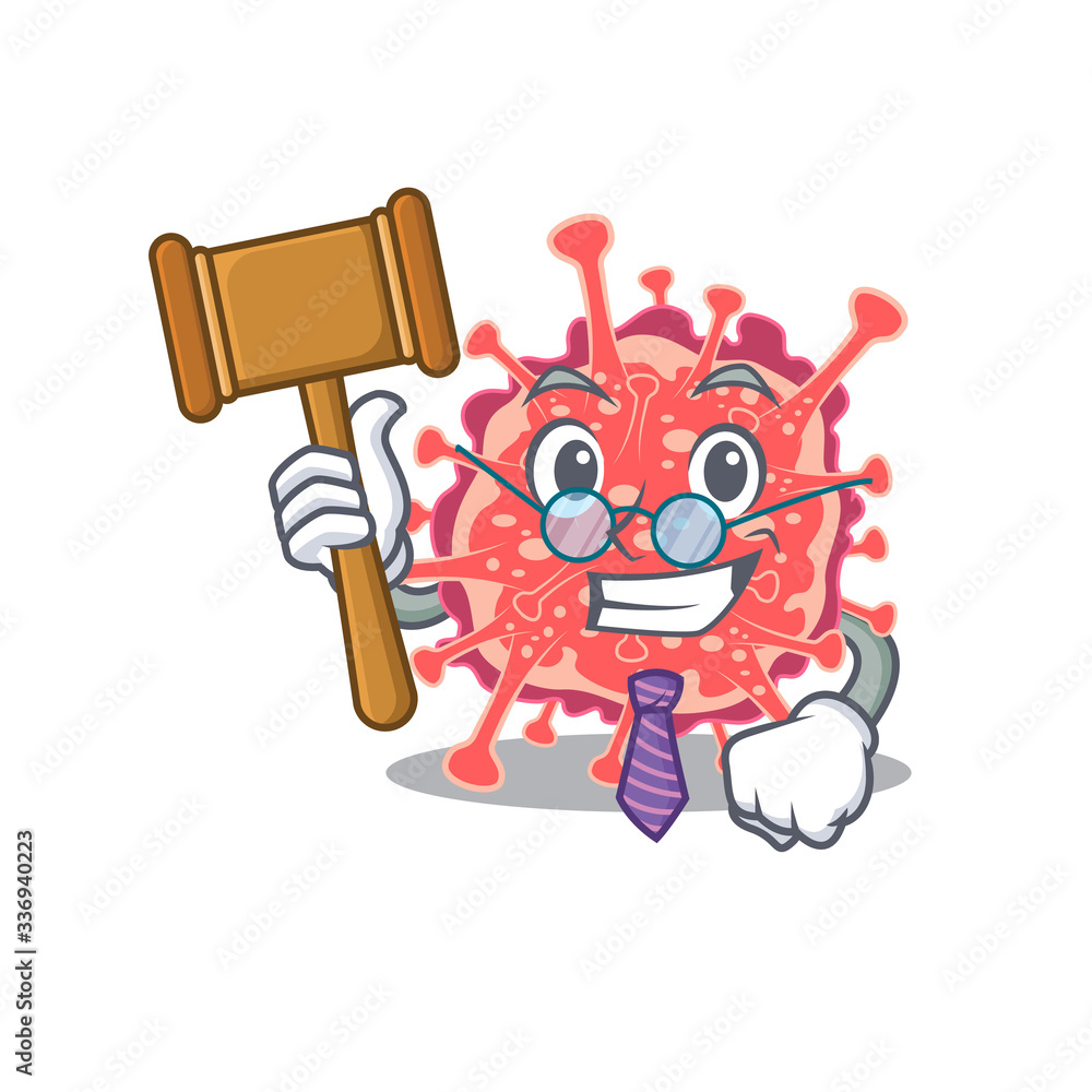 Fototapeta premium A humble judge of polyploviricotina cartoon character design wearing glasses