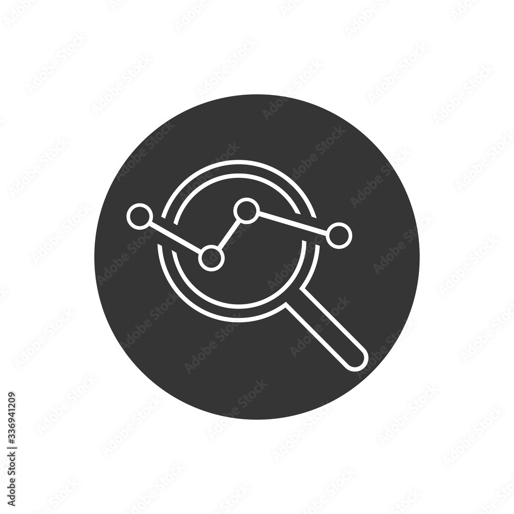 Analysis Line Icon vector on white modern flat style Analysis Line Icon vector on white modern flat style