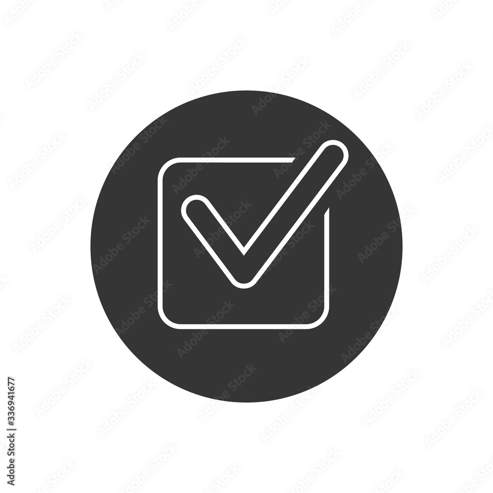 Check line icon on white. vector modern flat style Check line icon on white. vector modern flat style